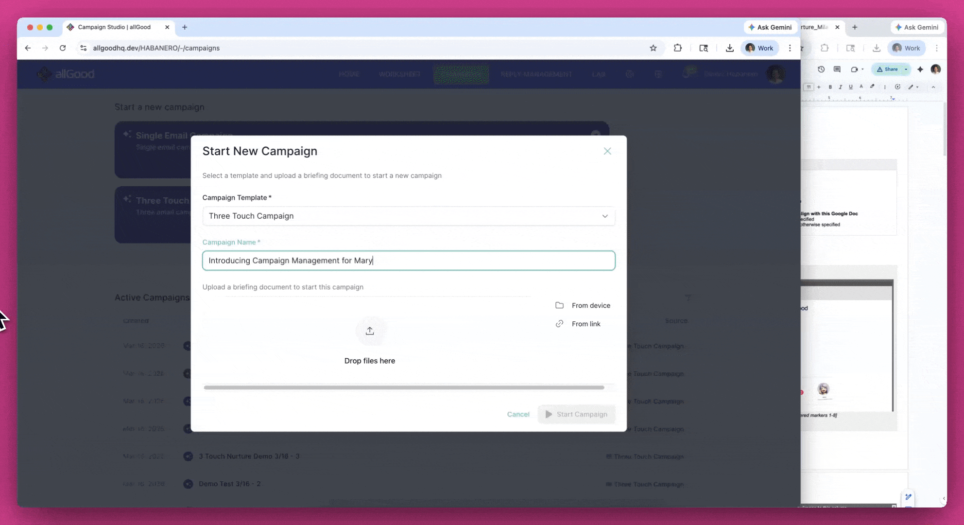 Mary building a complete Marketo campaign from a brief — end to end